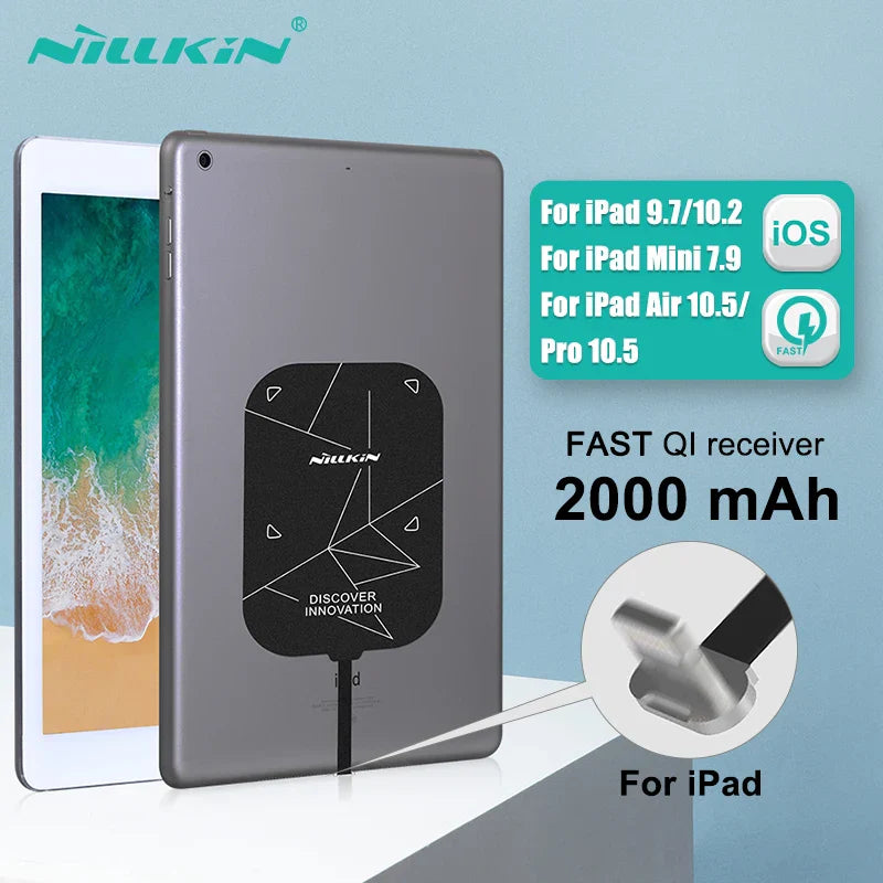 Nillkin Magic Tag S Qi wireless charging receiver for iPad 9.7, 10.2, Mini 7.9, Air 10.5, Pro 10.5 with 2000mAh capacity