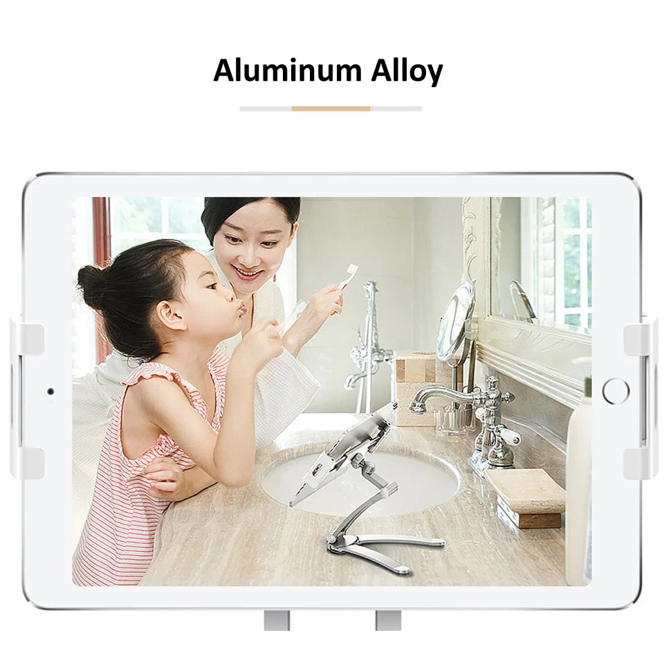 Aluminum Kitchen Desktop Phone Tablet Holder Stand Flodable Adjustable 5-13 inch Tablet Phone Desktop Mount for iPad Pro 12.9
