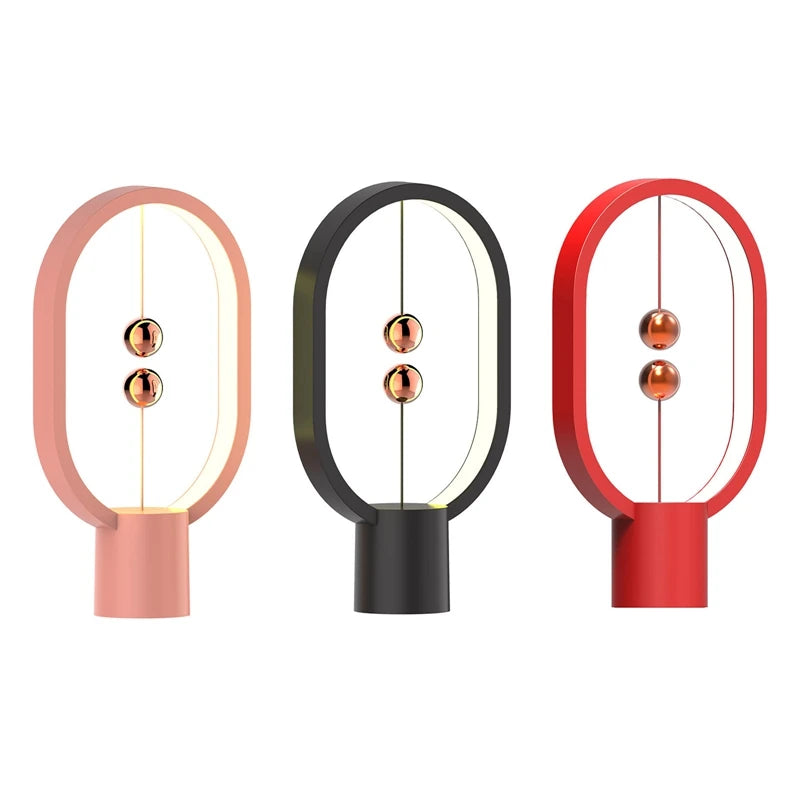 USB Rechargeable Mini HENGPRO Balance LED Table Lamp Ellipse Magnetic Mid-air Switch Eye-Care Night Light Touch Control