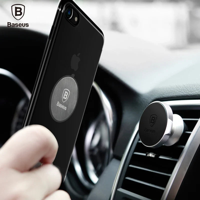 Baseus Magnetic Disk For Car Phone Holder 2 pieces Use Magnet Mount Mobile Phone Holder Stand Metal & Leather Iron Sheets Plate