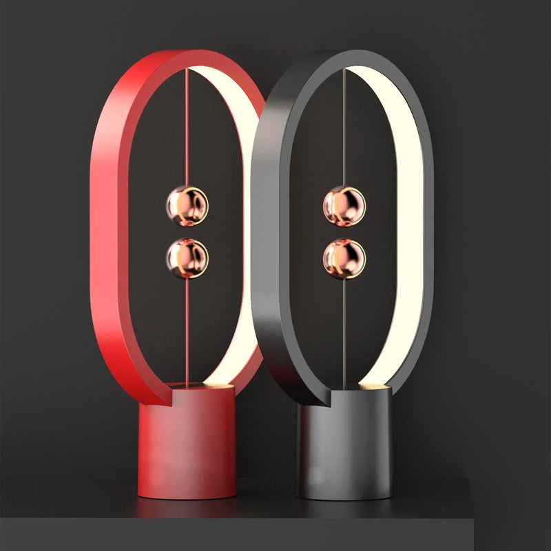 USB Rechargeable Mini HENGPRO Balance LED Table Lamp Ellipse Magnetic Mid-air Switch Eye-Care Night Light Touch Control