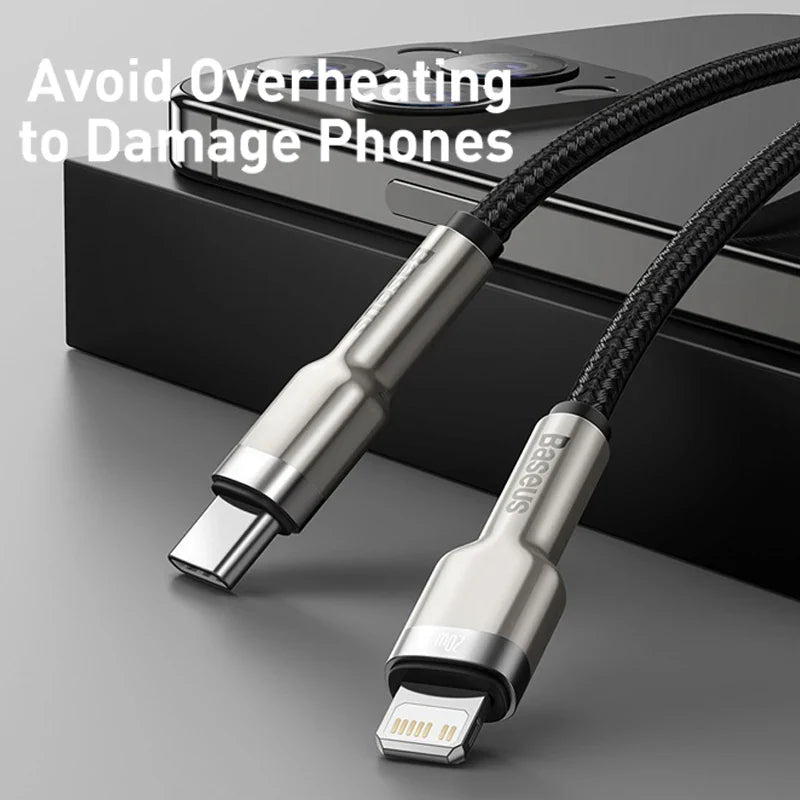 Baseus 20W PD USB C Cable for iPhone 14 13 12 Fast Charging Charger for MacBook iPad Pro Type C To Lightning Wire Cord