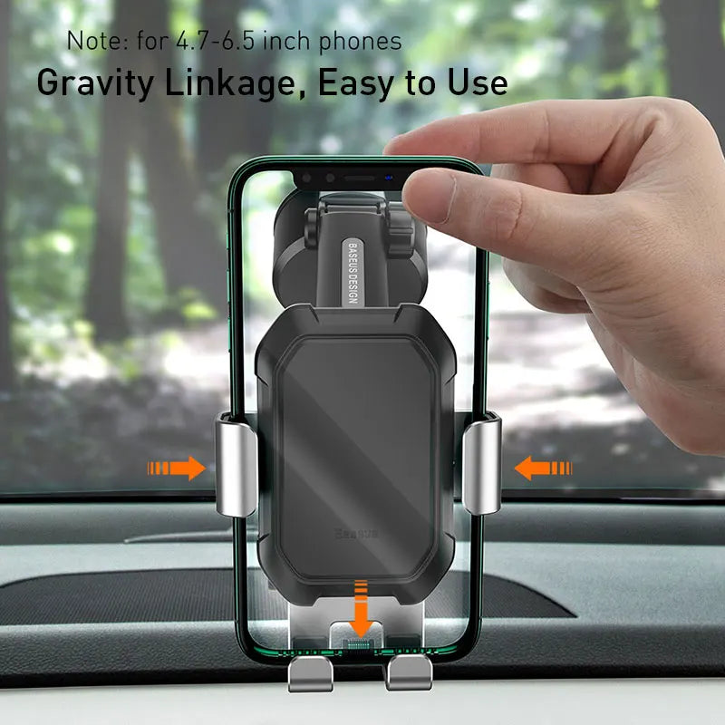 Baseus Gravity Car Phone Holder Suction Cup Adjustable Universal Holder Stand in Car GPS Mount For iPhone 13 12 Pro  Xiaomi POCO