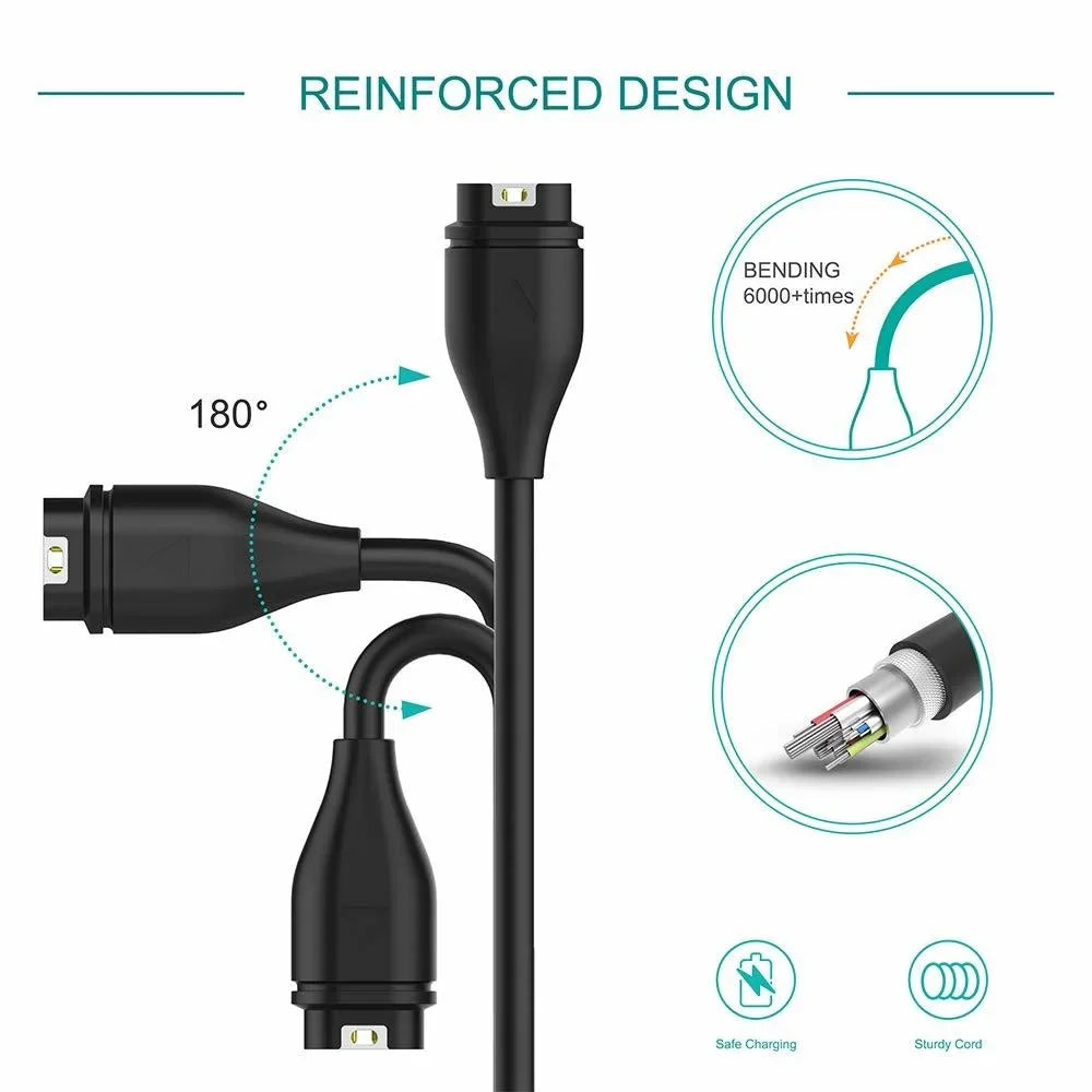 1 Meter USB Type C Charging Cable For Garmin Fenix 7 7S 7X 6 6S 6X 5 5S 5X Vivoactive 3 4 4S Venu 2 2S 3 3S With Dustproof Plug