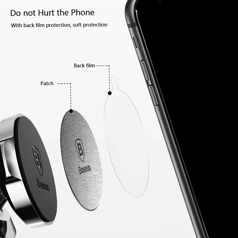 Baseus Car Phone Holder Metal Plate Magnetic Disk Car Mount Holder Magnet Metal Leather & Iron Sheets For Cellphone Stand In Car