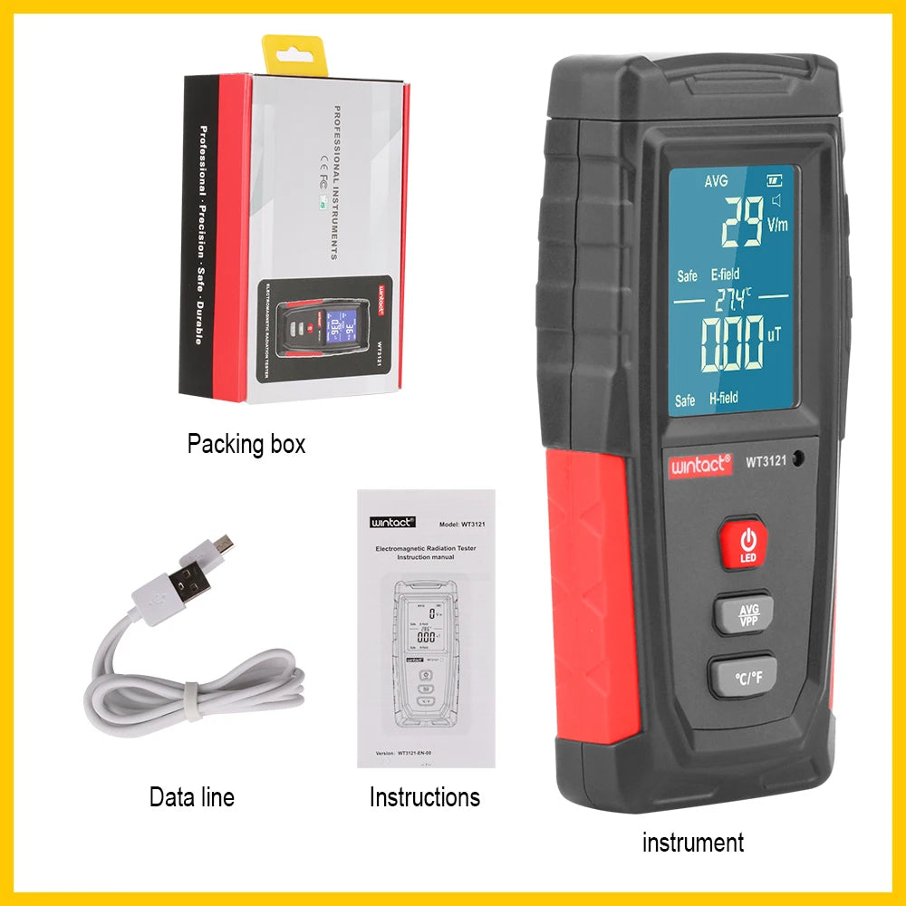 WINTACT EMF tester Electromagnetic Field Radiation Detector Tester Emf Meter Handheld Portable Emission Dosimeter EMF tester