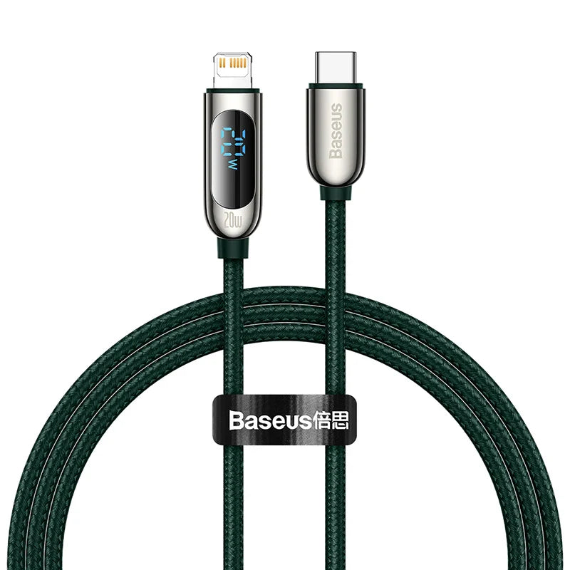 Baseus 20W PD USB C Cable Fast Charging Cable for iPhone 14 13 12 Pro Max XR Digital Display Mobile Phone Data Cord for iphone