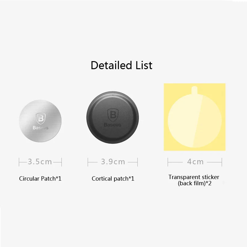 Baseus Magnetic Disk For Car Phone Holder 2 pieces Use Magnet Mount Mobile Phone Holder Stand Metal & Leather Iron Sheets Plate