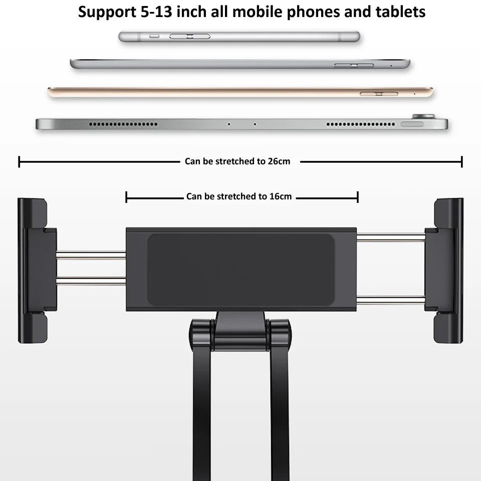 Aluminum Kitchen Desktop Phone Tablet Holder Stand Flodable Adjustable 5-13 inch Tablet Phone Desktop Mount for iPad Pro 12.9