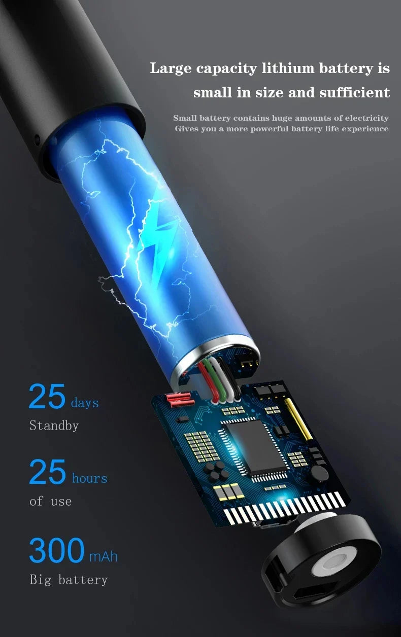 Hidden cam pen with lithium battery, 25 days standby, 25 hours use, 300mAh capacity, compact anti-spy gadget