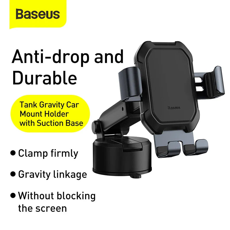 Baseus Gravity Car Phone Holder Suction Cup Adjustable Universal Holder Stand in Car GPS Mount For iPhone 13 12 Pro  Xiaomi POCO