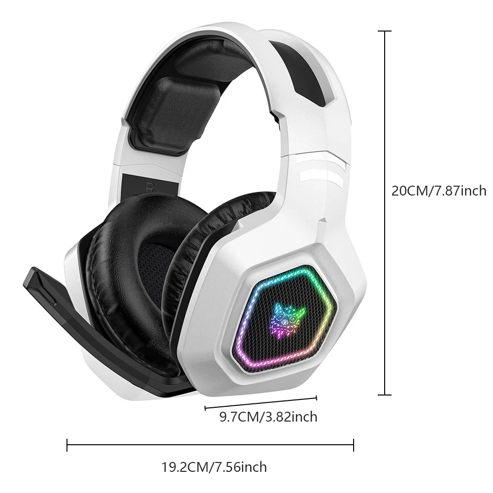 Wireless Gaming Headset 2.4GHz/BT 5.3/Wired Over Ear Headphones with Mic Gamer Headphones for PS4 PC Laptop