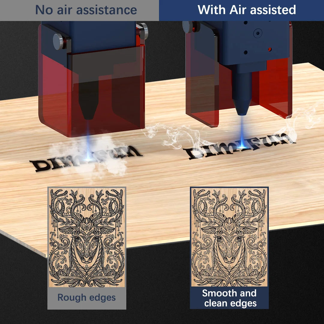 DIMIFUN 28W air compressor air auxiliary pump, air volume 60L/min, compatible with all brands of CNC laser engraving machines