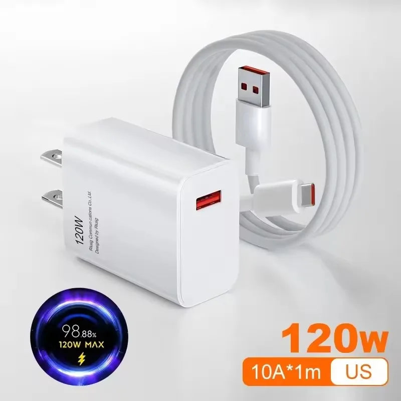 Xiaomi 120W Super Fast Charger Turbo Hyper Charge Adapter for Mi 15/14/13/11T Ultra Pro Redmi 12C Note 11-14 POCO F6/F7/X7 Pro