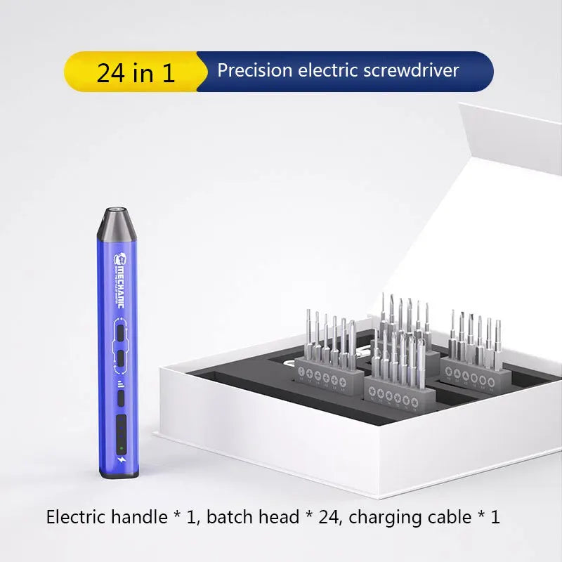 Mechanic ES420 42-in-1 Electric Screwdriver Set S2 Steel Bits 5-Speed Adjustable LED Light for Precision Phone Laptop Repair