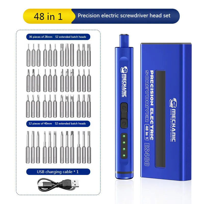 Mechanic ES420 42-in-1 Electric Screwdriver Set S2 Steel Bits 5-Speed Adjustable LED Light for Precision Phone Laptop Repair