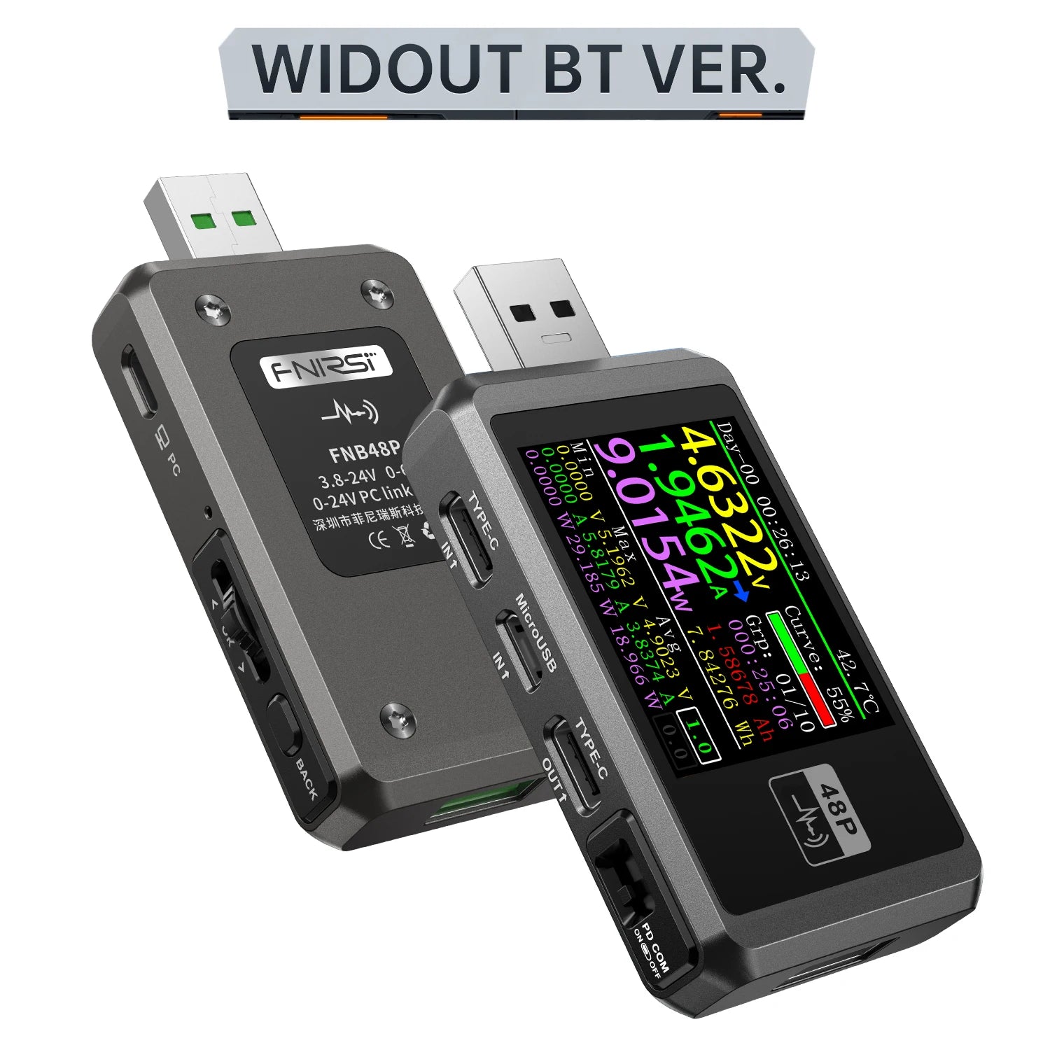 FNIRSI FNB48P USB Tester, Voltmeter, Ammeter, TYPE-C Fast Charging Detection Trigger Battery Capacity Tester,