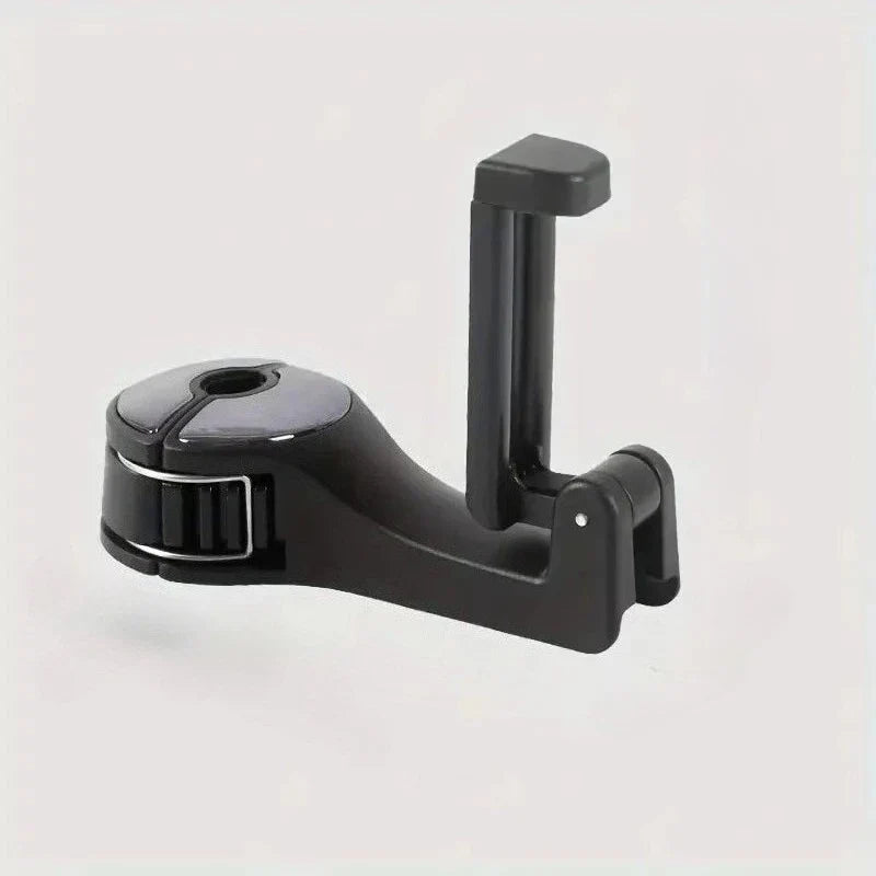 Multifunctional 2 In 1 Car Hook Hidden Mobile Phone Holder Bracket Car Clip Rear Row Headrest Hook Lock Buckle Car Mount Stand
