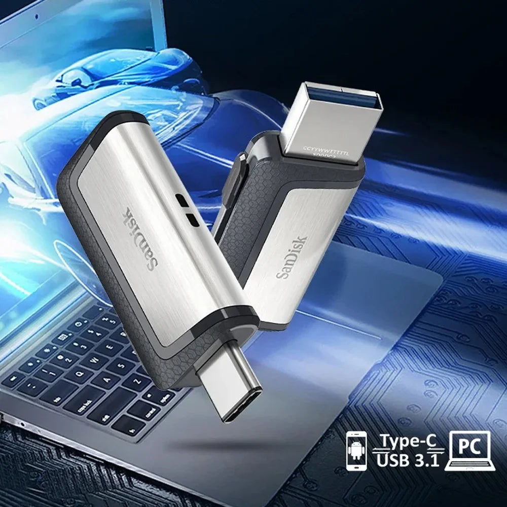SanDisk SDDDC2 OTG USB 3.1 Type-C Flash Drive 256GB 128GB 64GB Ultra Dual Drive 150MB/s USB Type-C for USB Type-C and Type-A