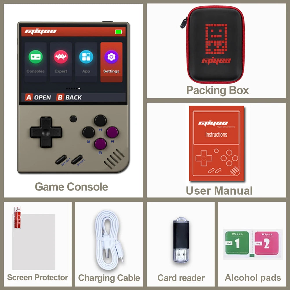 MIYOO Mini Plus Retro Handheld Game Console 3.5"IPS HD Screen Mini+ Portable Players childhood Classic Nostalgic Gaming Emulator