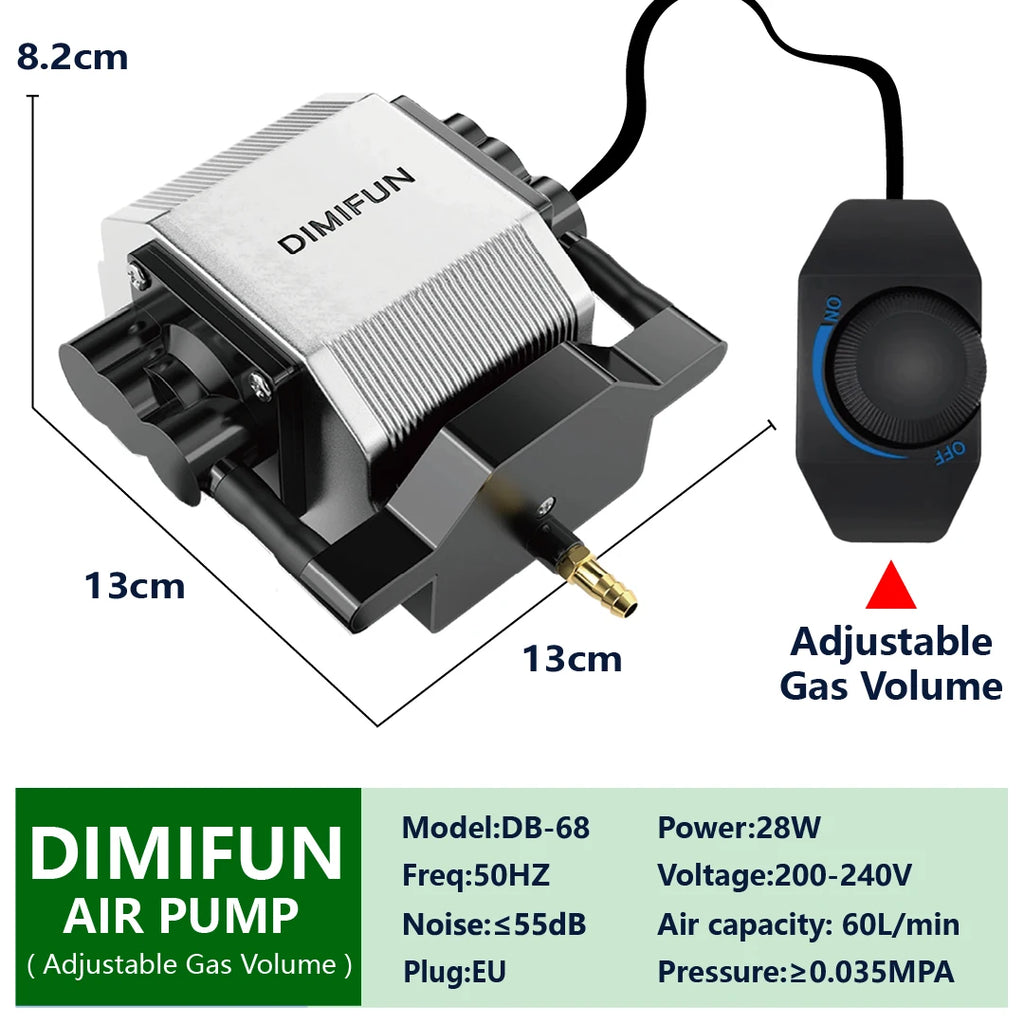 DIMIFUN 28W air compressor air auxiliary pump, air volume 60L/min, compatible with all brands of CNC laser engraving machines