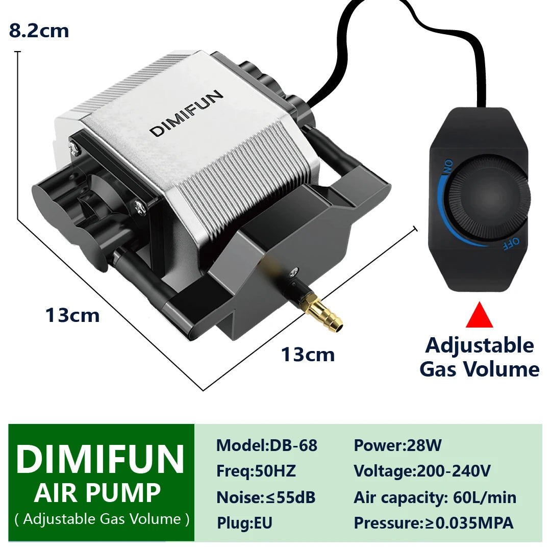 DIMIFUN 28W air compressor air auxiliary pump, air volume 60L/min, compatible with all brands of CNC laser engraving machines