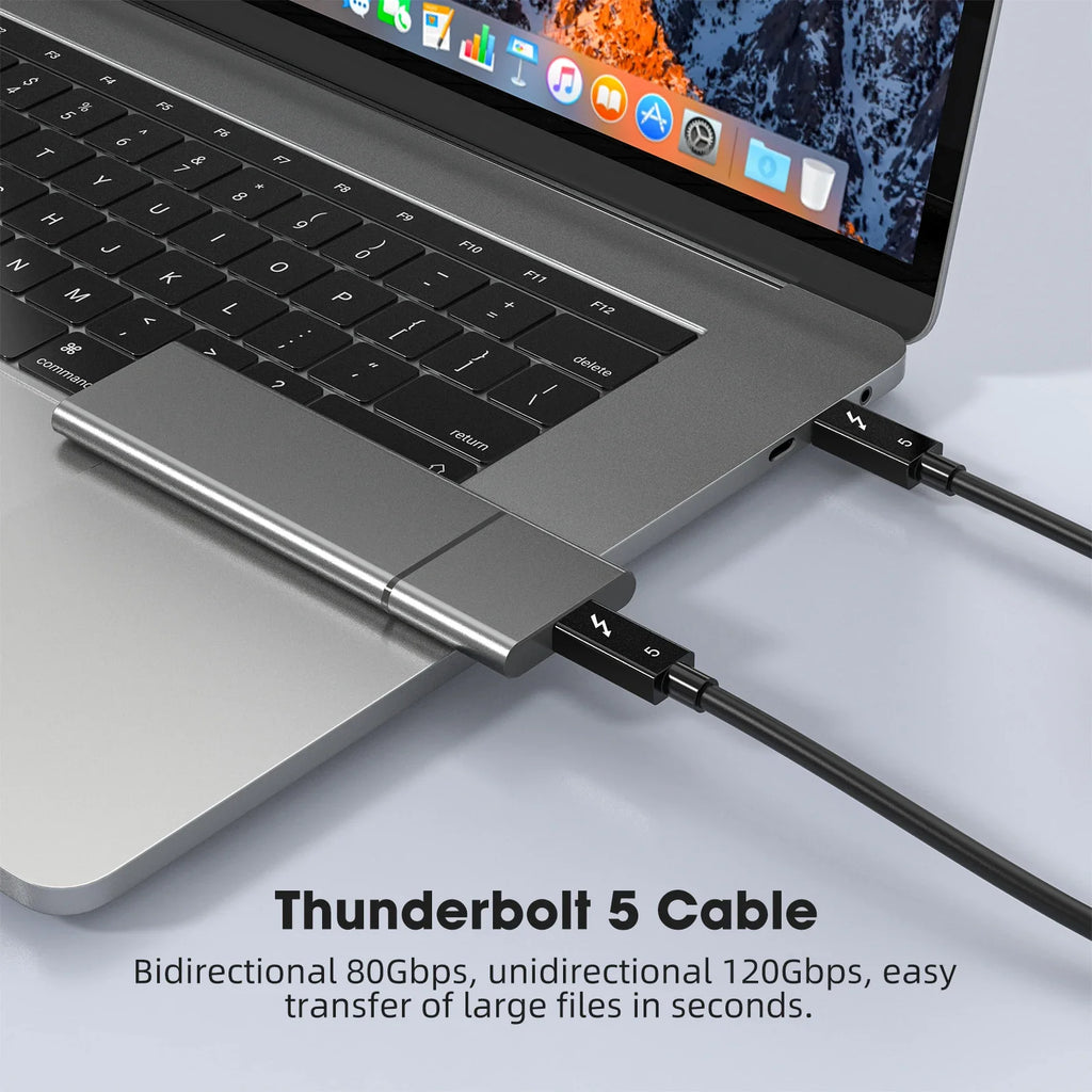 Thunderbolt 5 Full-Function Data Cable 0.5M 1M 2M PD 240w 16K 30Hz Video Output 120Gbps USB C to USB C Fast Charging USB5 Cable