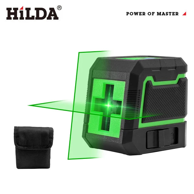HILDA Laser Level 2 Lines Self-Leveling Horizontal And Vertical Cross Super Powerful Green Laser Beam Line