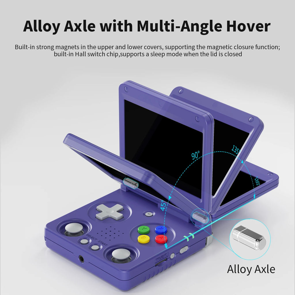 Anbernic RG34XXSP Flip Handheld Game Console 3.4'' IPS Screen TV Output Linux System Hall Magnetic Flip Cover Video Player Gifts