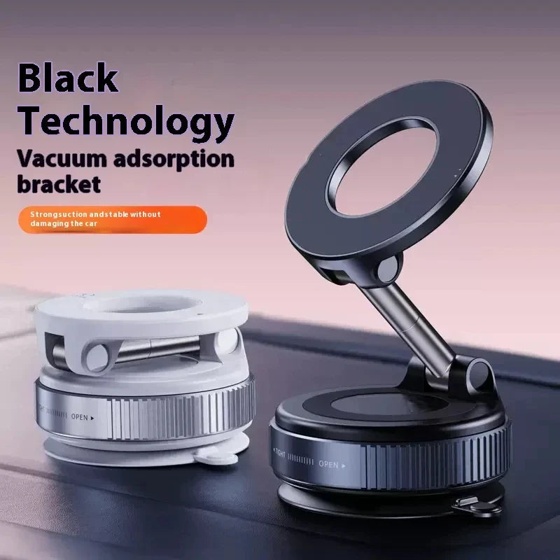 K007 Strong Magnetic Car Phone Holder Foldable Design 360° Adjustable Vacuum Mount for Car/Desk/Bathroom/Universal Use