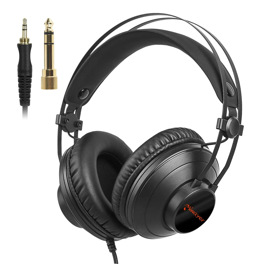 Studio Monitor Headphones Wired Over Ear featuring a sleek design with black ear cushions and a durable headband.
