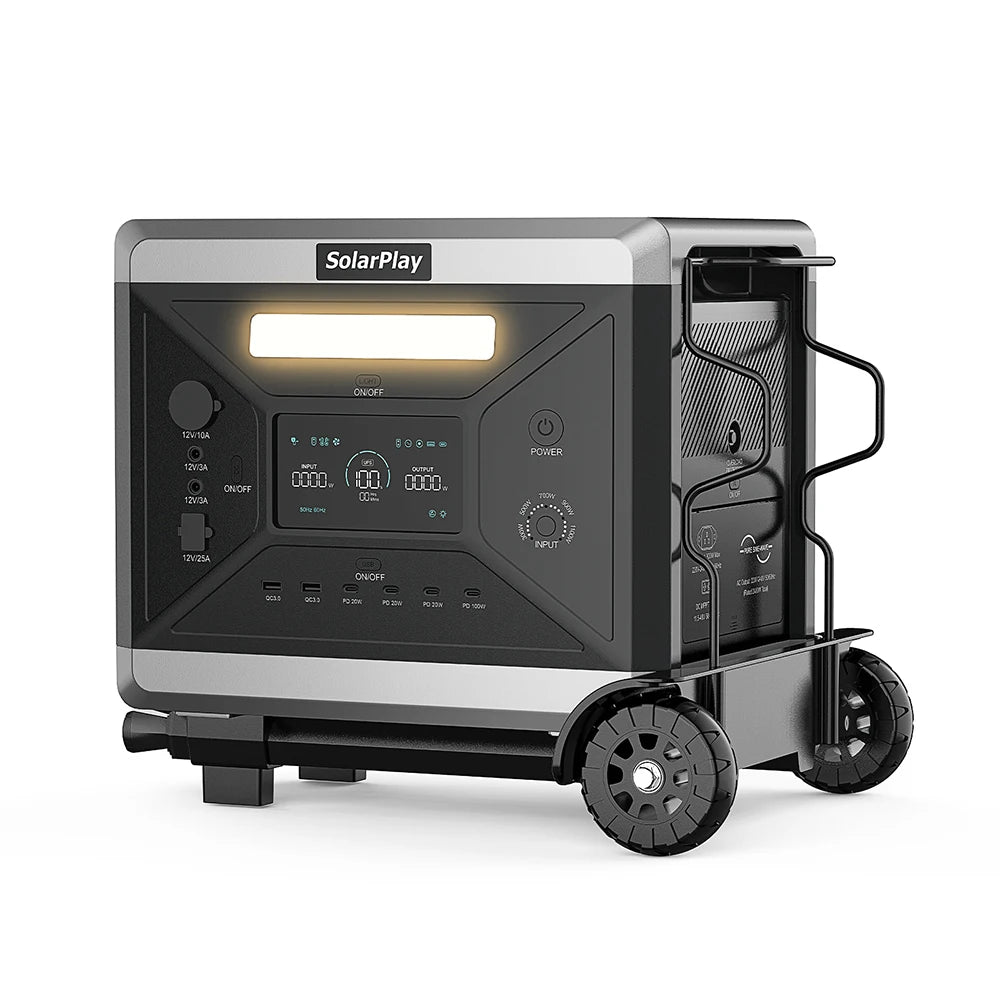 Hand Trolley for Portable Power Station Support Up to 50 lbs Adjustable Handle Flat Wheel