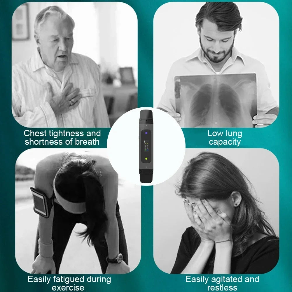 Portable Lung Muscle Breathing Trainer - Lung Capacity Exercise for Yoga, Hiking & Running