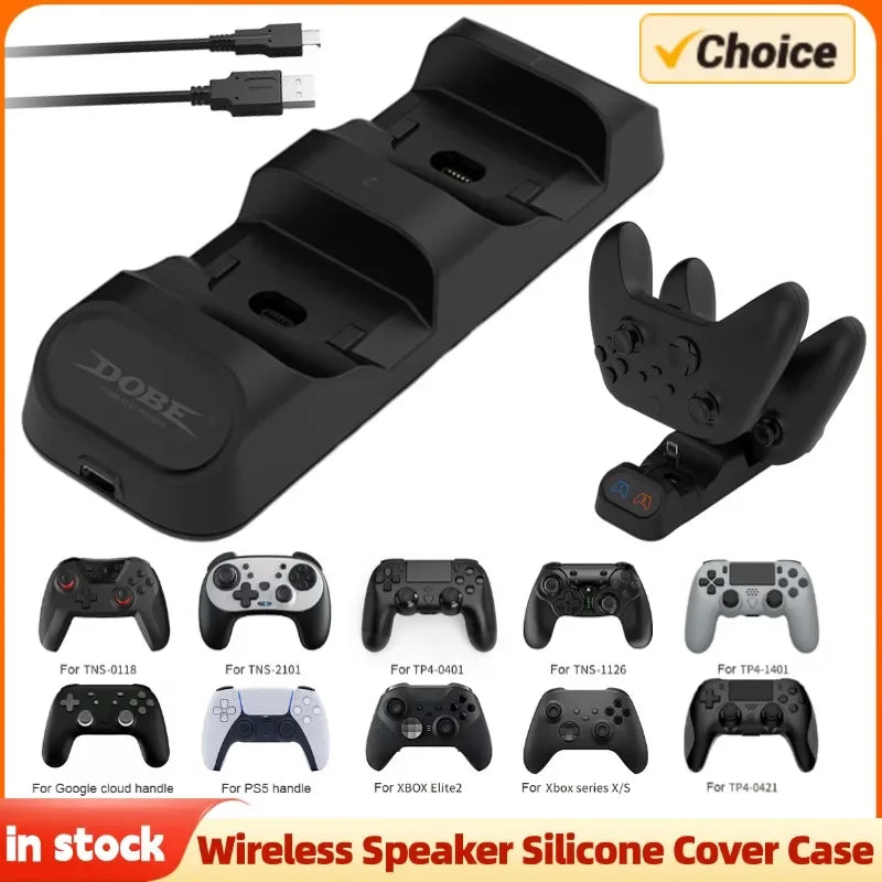 Dual Fast Charger Compatible with PS5/Xbox Series S/X Controller Charging Station Station with Indicator Gamepads Charger Dock