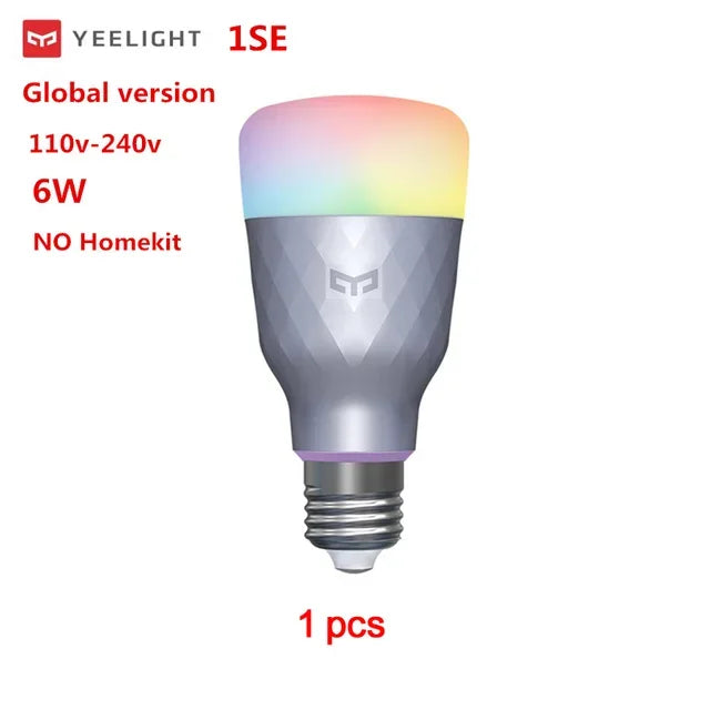Yeelight LED Bulb WiFi - Smart Control | 16M Colors Bulb 1SE model with 6W power, global voltage support, and no HomeKit compatibility.