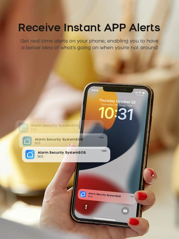 PGST Smart Life Alarm System for Home WIFI GSM Security Alarm Host with Door and Motion Sensor Tuya Smart App control work Alexa