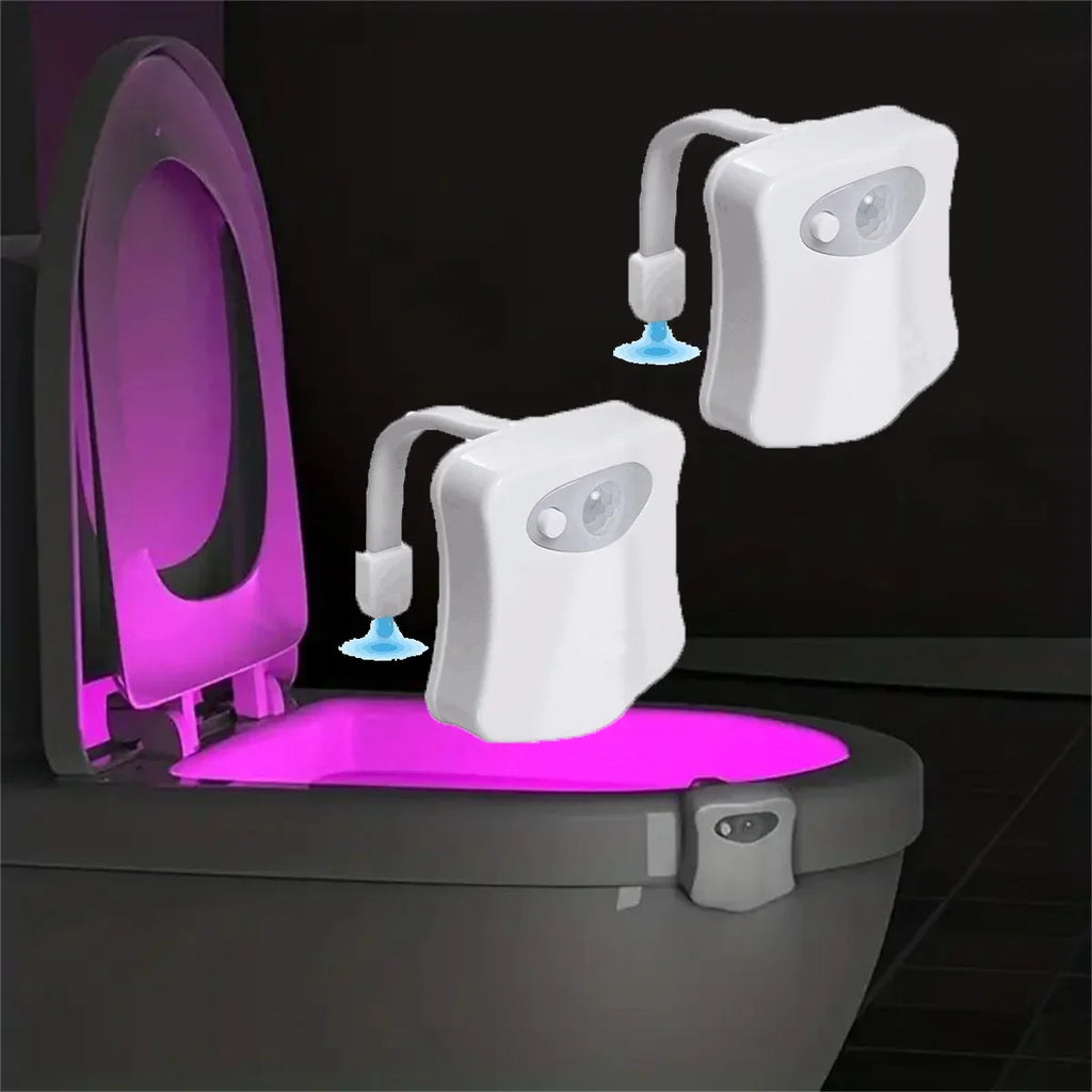 Toilet Night Light PIR Motion Sensor LED Light Toilet Bowl Light Washroom Night Lamp Battery-powered 7 Colors Changing Toilet