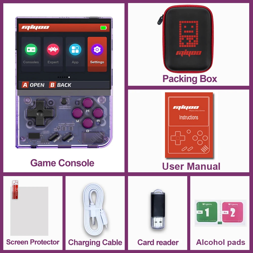 MIYOO Mini Plus Retro Handheld Game Console 3.5"IPS HD Screen Mini+ Portable Players childhood Classic Nostalgic Gaming Emulator