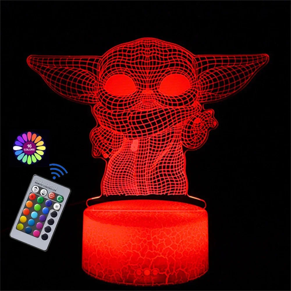 3D Night Light for Kids Baby Light for Room Decor USB Charge 3D Illusion Lamp with Timing Remote Control Christmas Birthday Gift