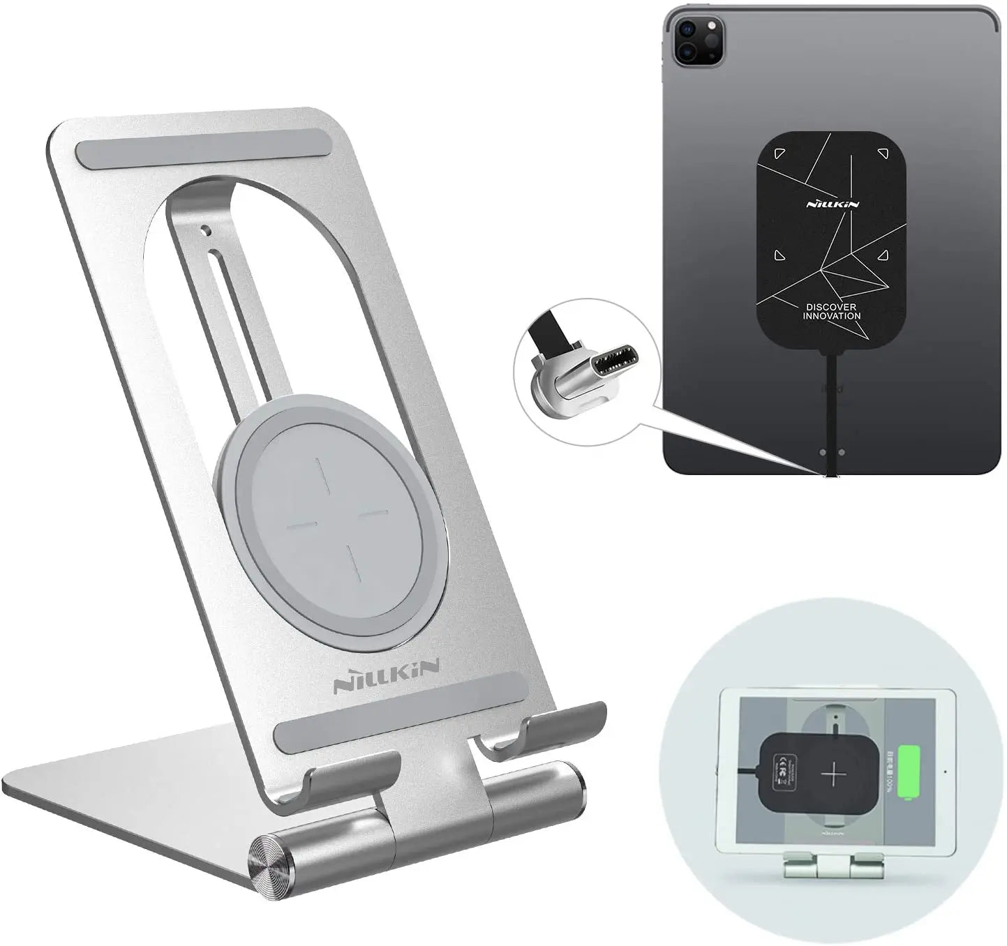 Nillkin Magic Tag S wireless charging receiver chip for iPad compatible with multiple models including iPad 10.2, 9.7, iPad Pro 10.5.