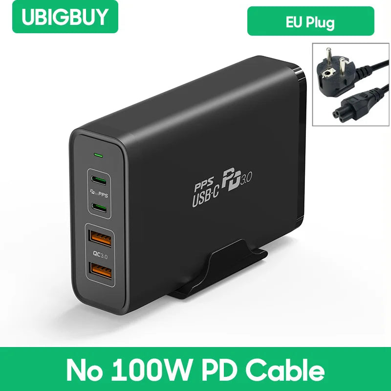 Ubigbuy 245W USB C Charger, Laptop GaN Power Adapter 4 Ports Desktop Fast Charging Station for MacBook Pro,iPhone 15 14,Galaxy