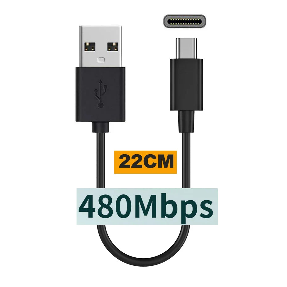 Ultra short USB C Cable USB 3.1 Gen.1 USB 3.0 A male to USB-C male fast charger sync data cable 5Gpbs 3A 60W