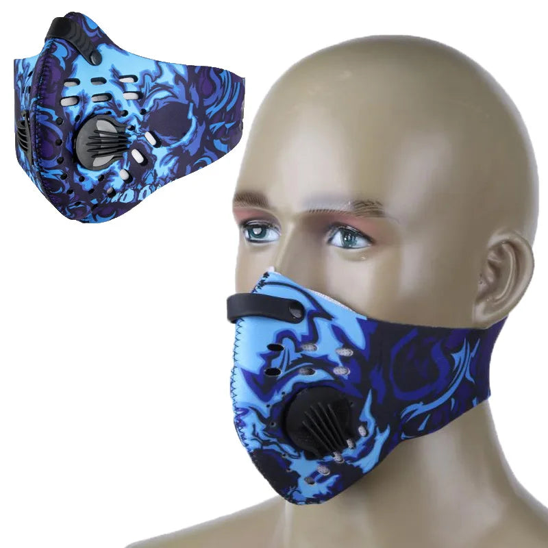 Outdoor Sports Reusable Face Masks for Men Dustproof Masks Activated Carbon Dust Mask with Extra Filter Cotton Halloween Cosplay