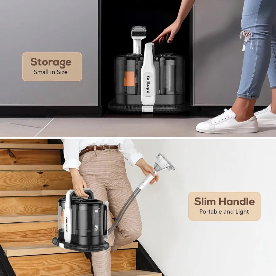 Portable Carpet Upholstery Spot Cleaner with 15Kpa Powerful Suction and Advanced Spot Remover for Deep Stain Cleaning on Carpet