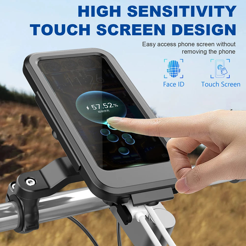 Waterproof Mobile Phone Holder USB Charging 15W Wireless Charger Mobile Phone Stand Universal Touch Screen for Electric Bike