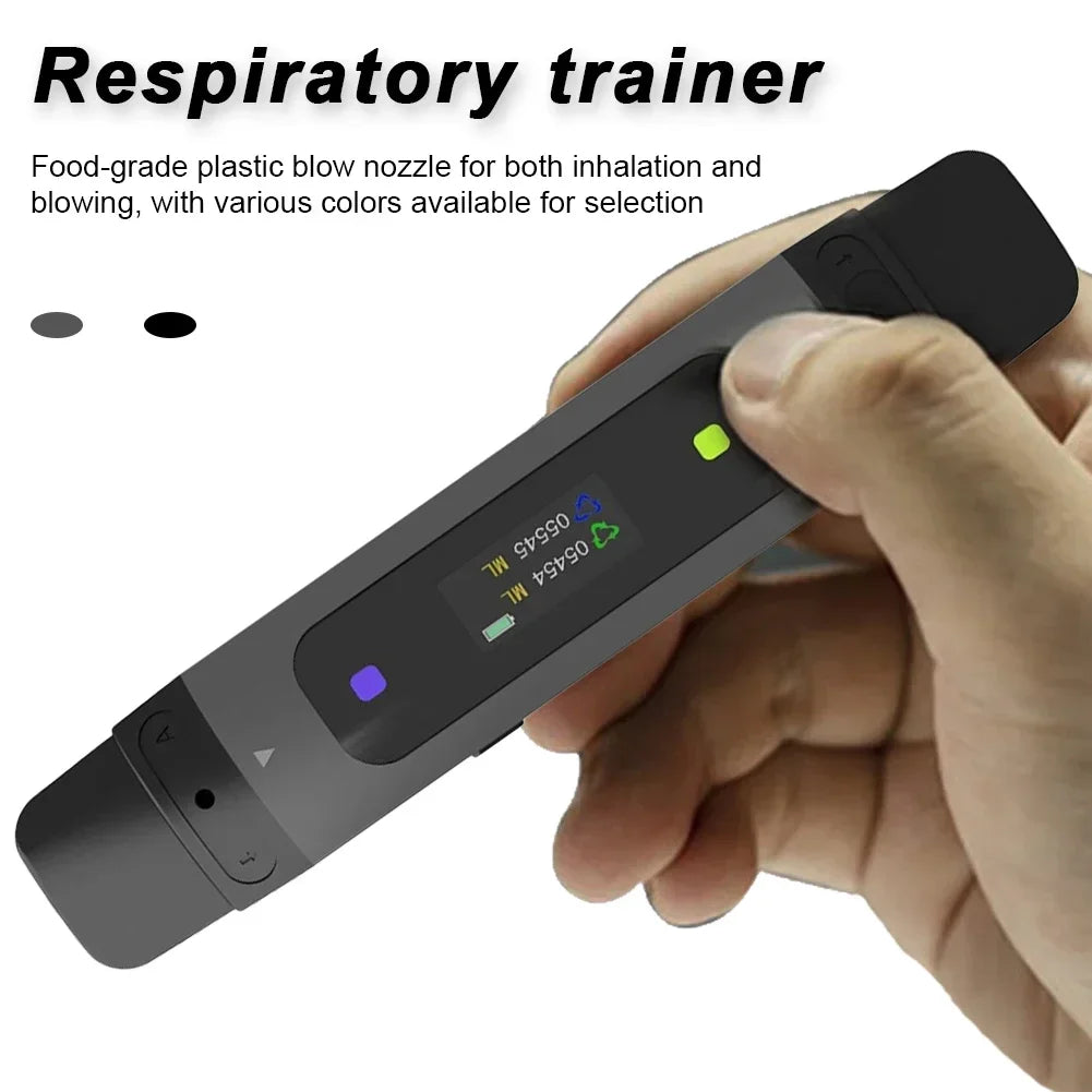 Portable Lung Muscle Breathing Trainer - Lung Capacity Exercise for Yoga, Hiking & Running