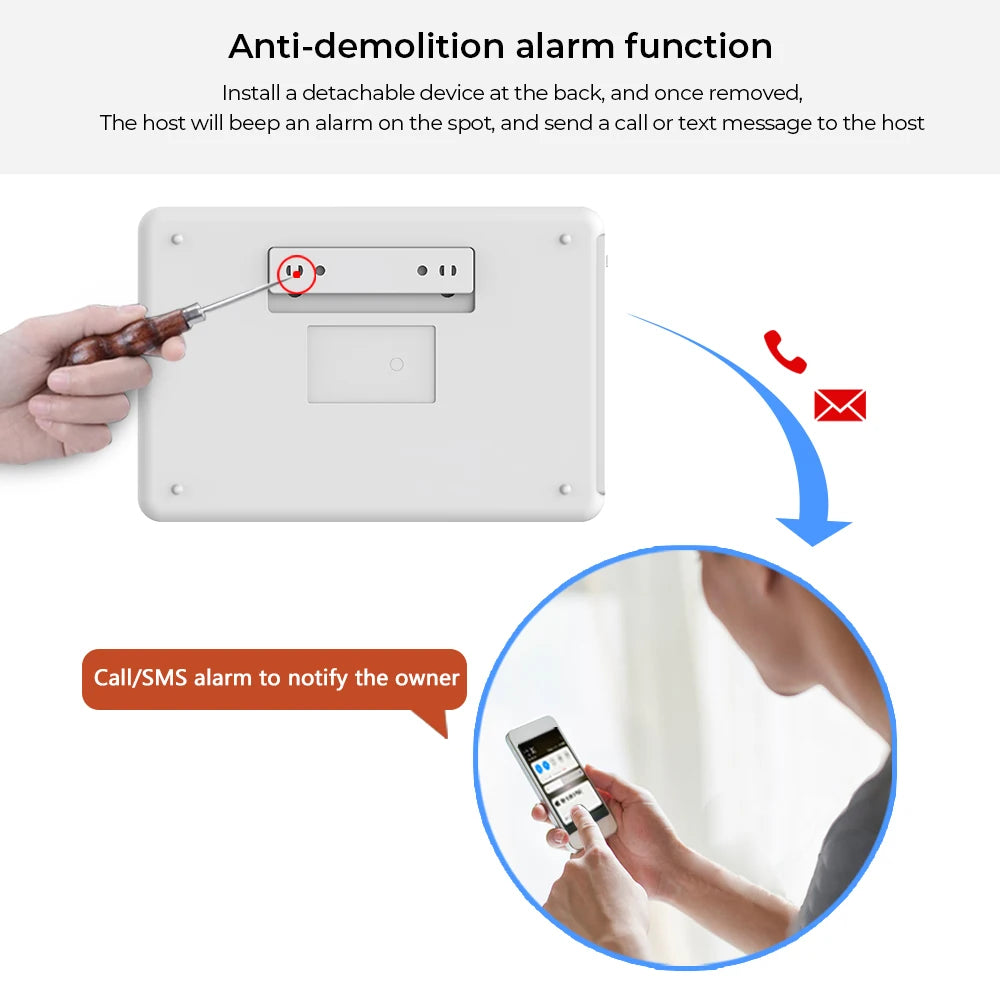 Smart Home Tuya GSM Alarm System 4G Wifi System for House Security Wireless with Door Sensor Smart Life APP Control for Alexa