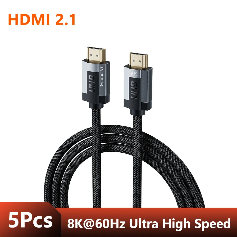 Toocki HDMI 2.1 Compatible Cable For Xiaomi Box PS5 PS4 Laptop Projector 8K@60Hz High Speed HDR HDMI Cable Dolby Vision 48Gbps