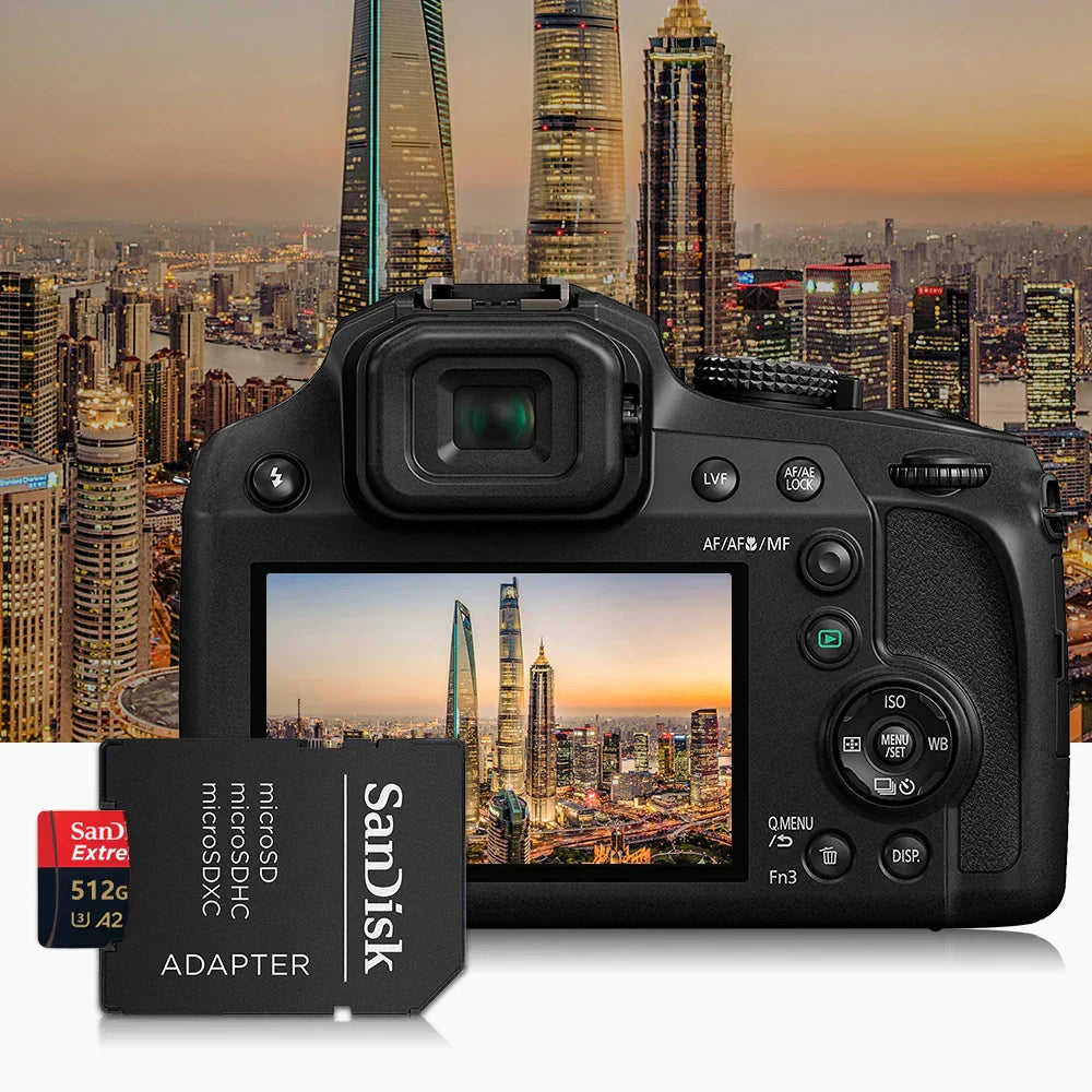 SanDisk V30 Micro SD card 512GB with adapter for high-speed 4K video and camera use
