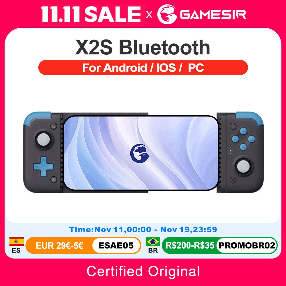 GameSir X2s Bluetooth X2s Mobile Phone Gaming Controller Gamepads Gamepad PC with with Hall Effect Stick for Android iPhone iOS
